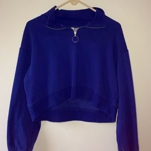 H&M half zip cropped sweatshirt